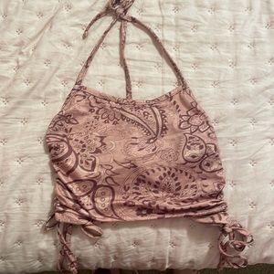 Crop top from Shein, size small, brown/tan color with cool design